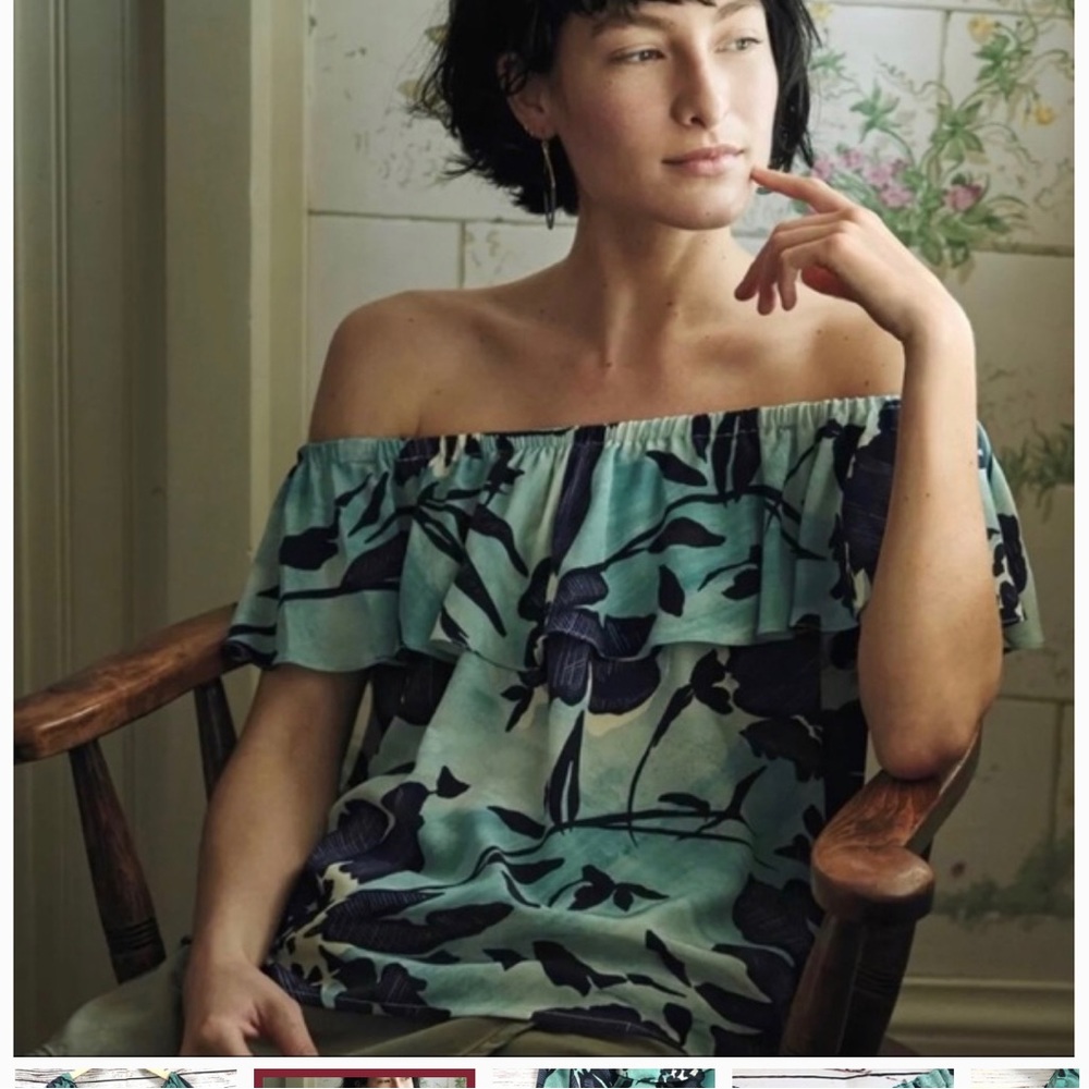 Anthropologie Maeve Floral Print Blouse